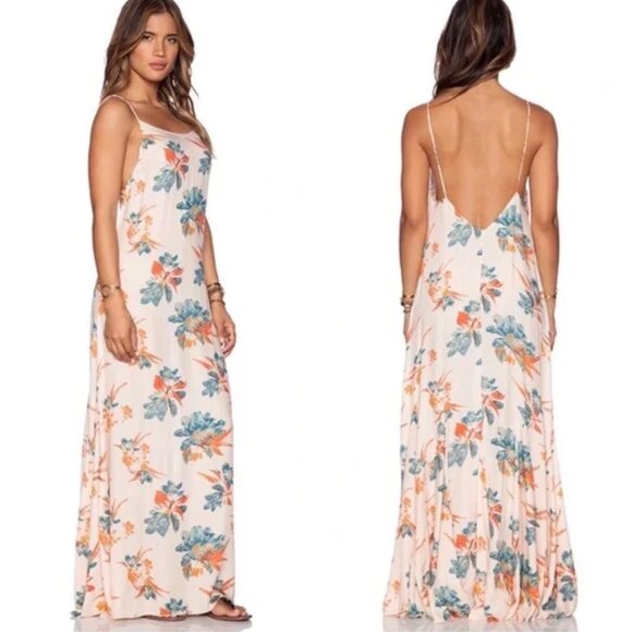 Free People Star Chasing Slip Maxi Dress – Hibiscus Combo – Women’s Medium - Picture 1 of 13